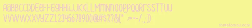 Dreamy Land Medium Font – Pink Fonts on Yellow Background
