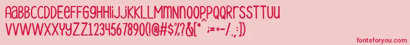 Dreamy Land Medium Font – Red Fonts on Pink Background