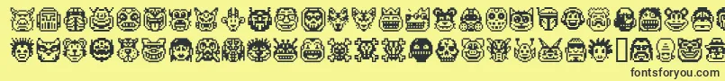 Pixel  Font – Black Fonts on Yellow Background