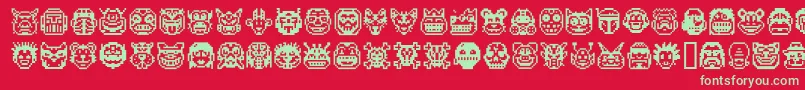 Pixel  Font – Green Fonts on Red Background