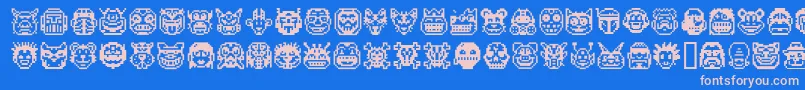 Pixel  Font – Pink Fonts on Blue Background