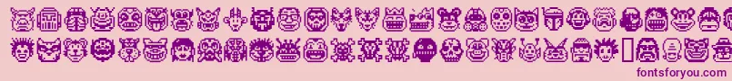 Pixel  Font – Purple Fonts on Pink Background