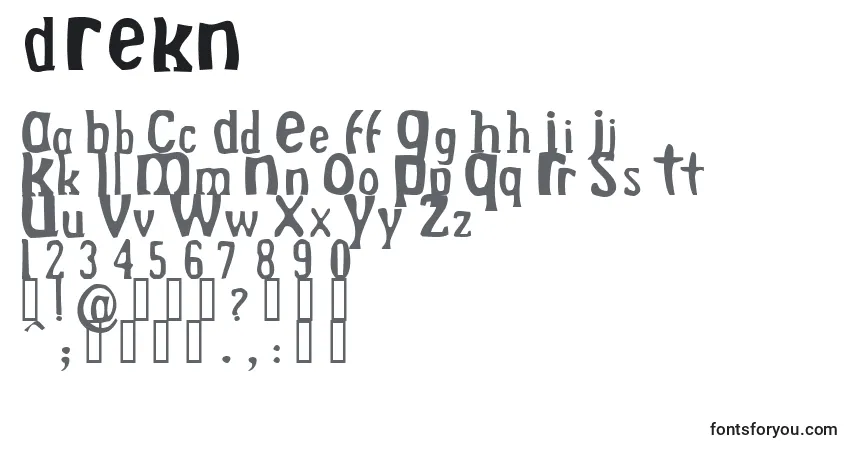 A fonte DREKN    (125480) – alfabeto, números, caracteres especiais