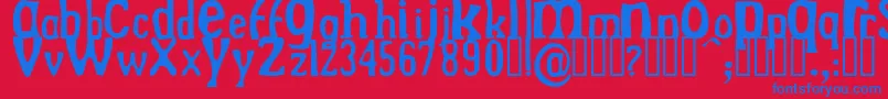 Czcionka DREKN    – niebieskie czcionki na czerwonym tle