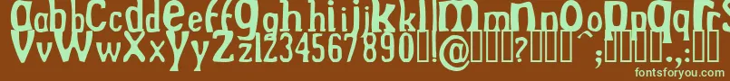 DREKN   -fontti – vihreät fontit ruskealla taustalla