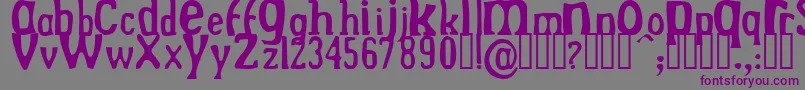 フォントDREKN    – 紫色のフォント、灰色の背景