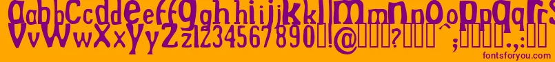 DREKN   -fontti – violetit fontit oranssilla taustalla