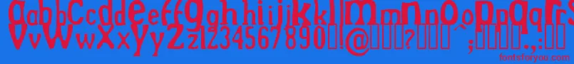 DREKN   -fontti – punaiset fontit sinisellä taustalla