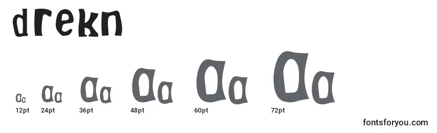 Größen der Schriftart DREKN    (125480)