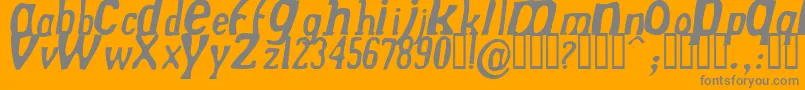 DREKNI  -Schriftart – Graue Schriften auf orangefarbenem Hintergrund