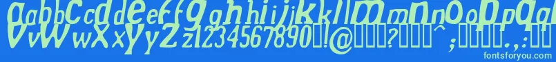 DREKNI   Font – Green Fonts on Blue Background