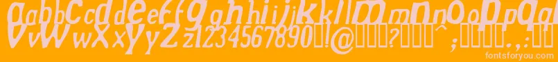 DREKNI  -Schriftart – Rosa Schriften auf orangefarbenem Hintergrund