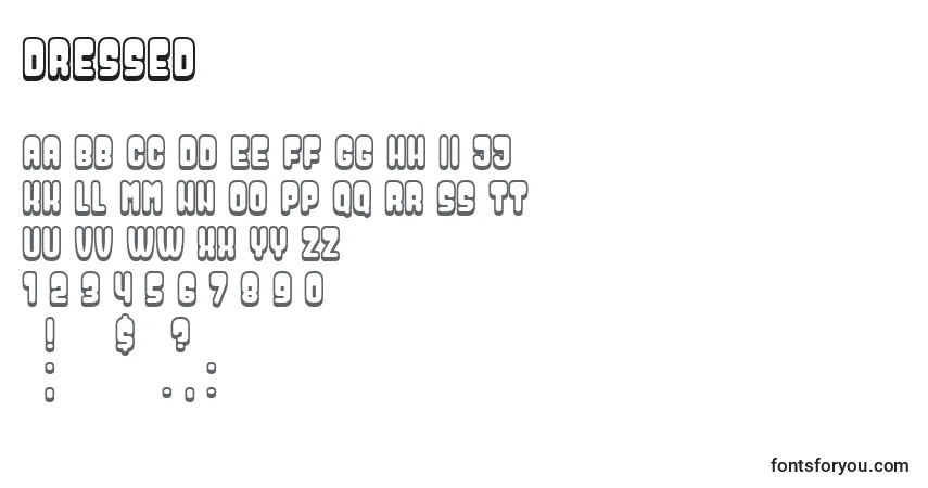 Шрифт Dressed – алфавит, цифры, специальные символы