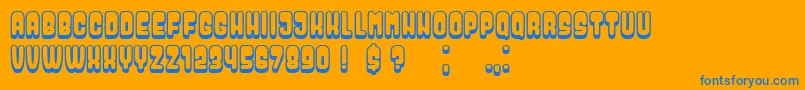 Dressed Font – Blue Fonts on Orange Background