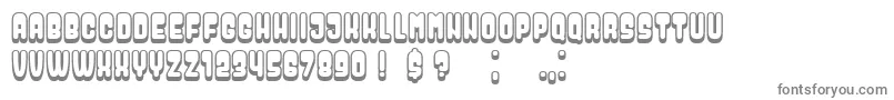 Dressed-fontti – harmaat kirjasimet valkoisella taustalla