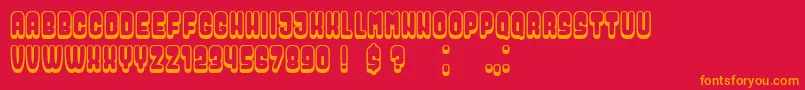 フォントDressed – 赤い背景にオレンジの文字