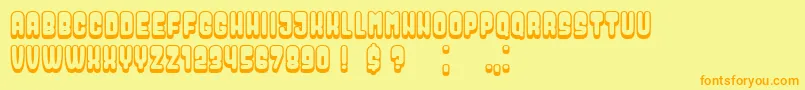 Dressed Font – Orange Fonts on Yellow Background