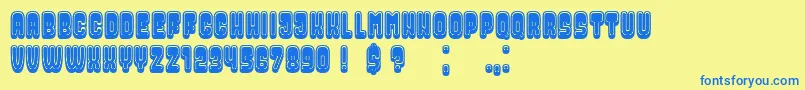 DressedFilled Font – Blue Fonts on Yellow Background
