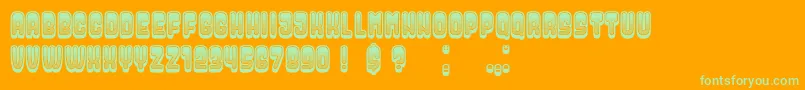 DressedGradient-Schriftart – Grüne Schriften auf orangefarbenem Hintergrund