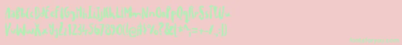 フォントdrillepindDEMO – ピンクの背景に緑の文字