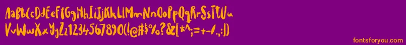 フォントdrillepindDEMO – 紫色の背景にオレンジのフォント