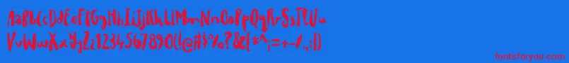 drillepindDEMO Font – Red Fonts on Blue Background