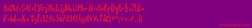 drillepindDEMO Font – Red Fonts on Purple Background