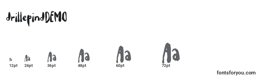 Größen der Schriftart DrillepindDEMO (125487)