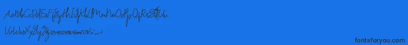 フォントDrinkwater Demo – 黒い文字の青い背景