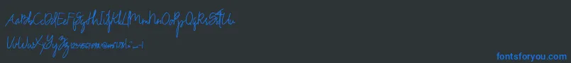 Drinkwater Demo Font – Blue Fonts on Black Background