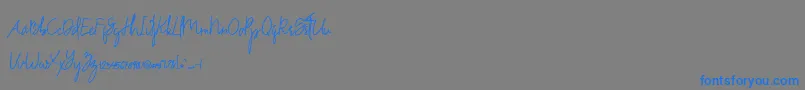 Drinkwater Demo Font – Blue Fonts on Gray Background
