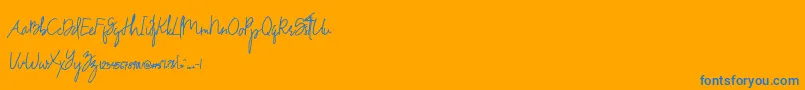 Drinkwater Demo Font – Blue Fonts on Orange Background