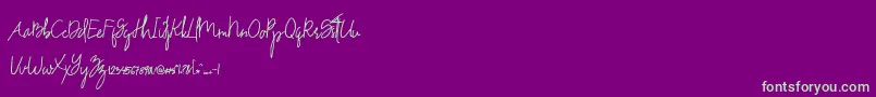 Drinkwater Demo Font – Green Fonts on Purple Background