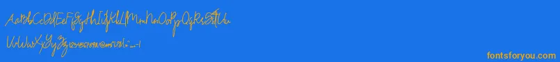 Drinkwater Demo Font – Orange Fonts on Blue Background