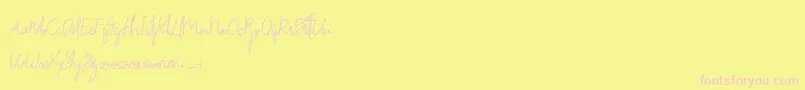 フォントDrinkwater Demo – ピンクのフォント、黄色の背景