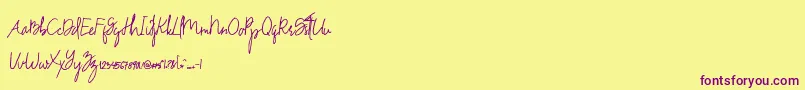 Drinkwater Demo Font – Purple Fonts on Yellow Background