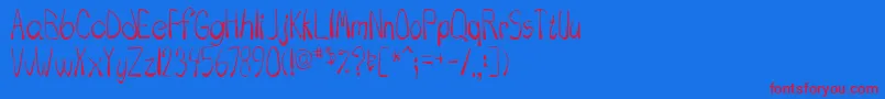 drip Font – Red Fonts on Blue Background