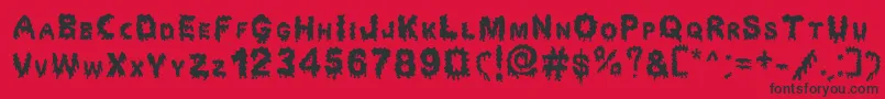 Dripping Horror Font – Black Fonts on Red Background