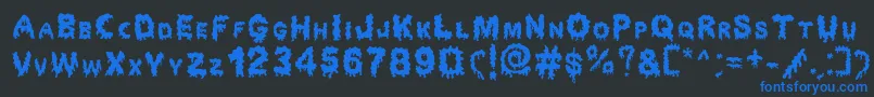 Dripping Horror Font – Blue Fonts on Black Background