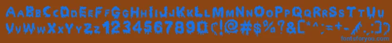 Dripping Horror Font – Blue Fonts on Brown Background