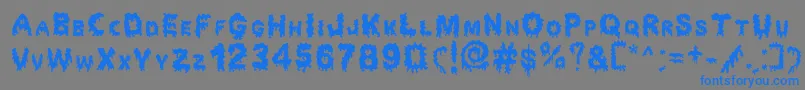 Dripping Horror Font – Blue Fonts on Gray Background