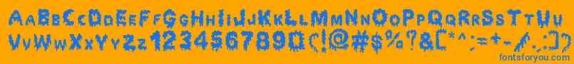 Dripping Horror Font – Blue Fonts on Orange Background