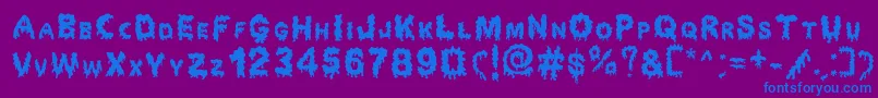 Dripping Horror Font – Blue Fonts on Purple Background