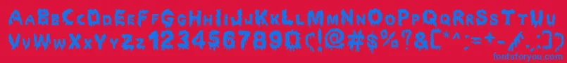 Dripping Horror Font – Blue Fonts on Red Background