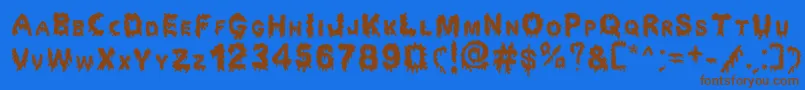 Dripping Horror Font – Brown Fonts on Blue Background