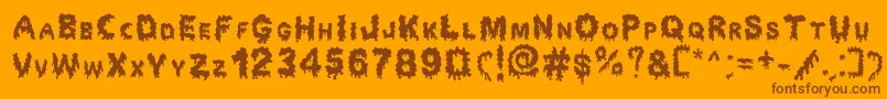 Dripping Horror Font – Brown Fonts on Orange Background