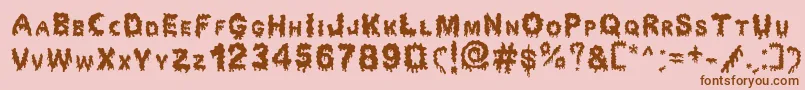 Dripping Horror Font – Brown Fonts on Pink Background