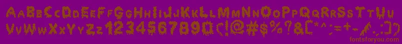 Dripping Horror Font – Brown Fonts on Purple Background