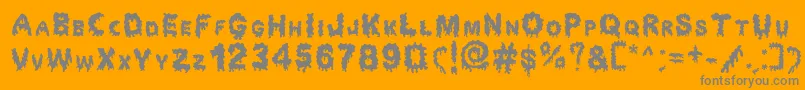 Fonte Dripping Horror – fontes cinzas em um fundo laranja