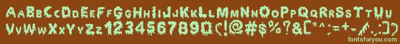 Dripping Horror Font – Green Fonts on Brown Background